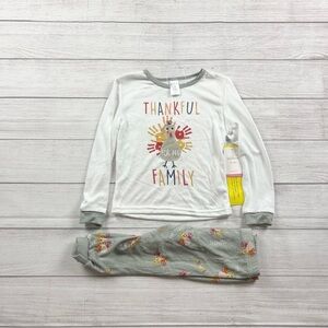 NWT Modern Kids Thankful Turkey Family Pajamas